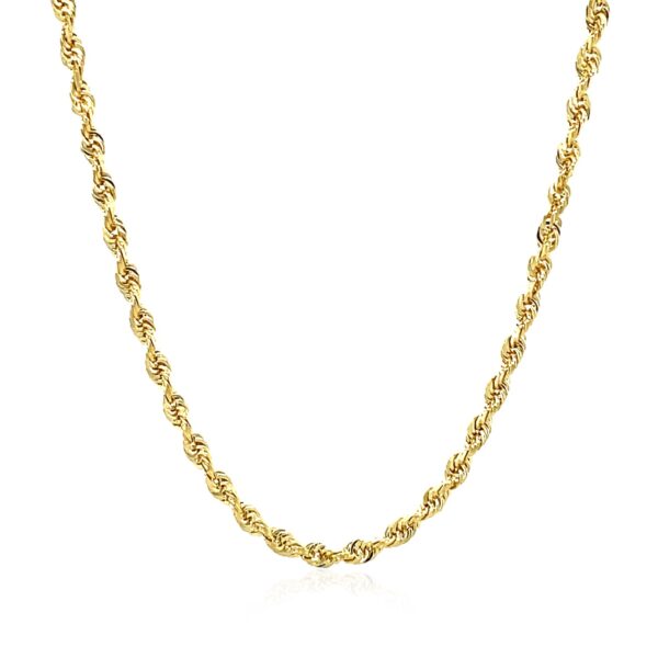 14k Yellow Gold Solid Diamond Cut Rope Chain (2.75 mm) - Image 2