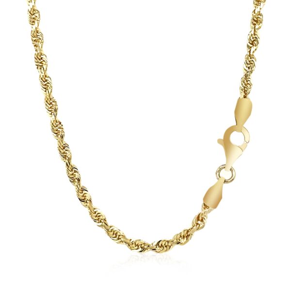 14k Yellow Gold Solid Diamond Cut Rope Chain (2.75 mm) - Image 3