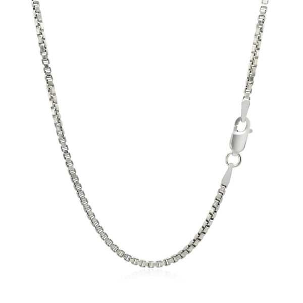 Sterling Silver Rhodium Plated Box Chain (1.80 mm) - Image 2