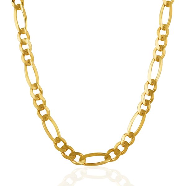 14k Yellow Gold Solid Figaro Chain (7.00 mm) - Image 2