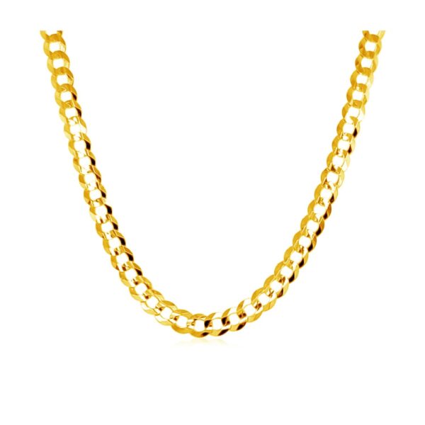 14k Yellow Gold Solid Curb Chain (3.60 mm) - Image 2