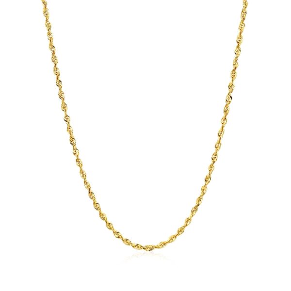 14k Yellow Gold Solid Diamond Cut Rope Chain (1.80 mm) - Image 2