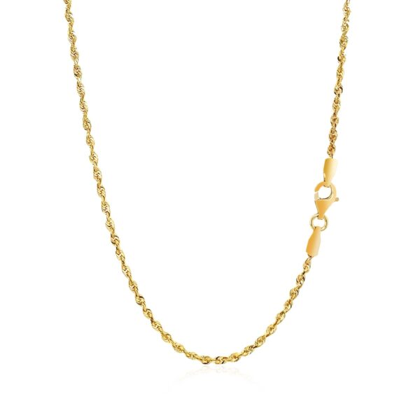 14k Yellow Gold Solid Diamond Cut Rope Chain (1.80 mm) - Image 6