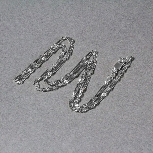 14k White Gold Singapore Chain (2.10 mm) - Image 3