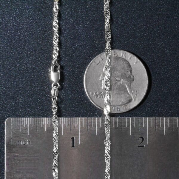 14k White Gold Singapore Chain (2.10 mm) - Image 5