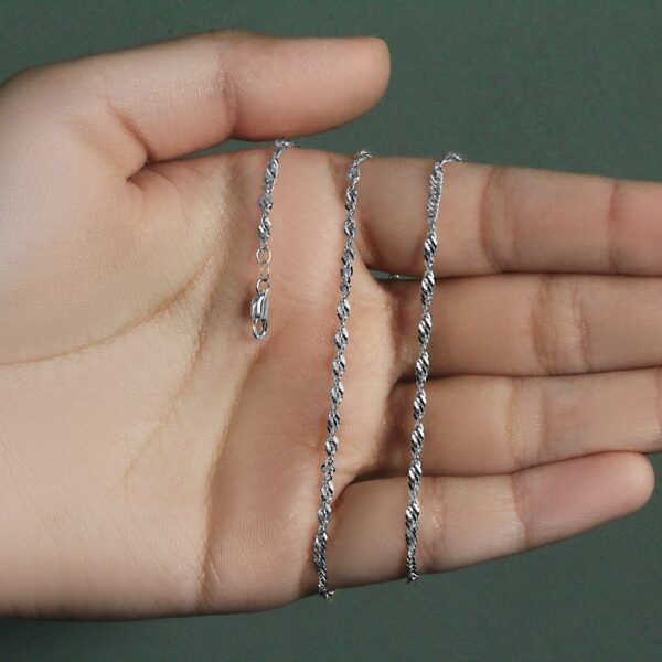 14k White Gold Singapore Chain (2.10 mm) - Image 6