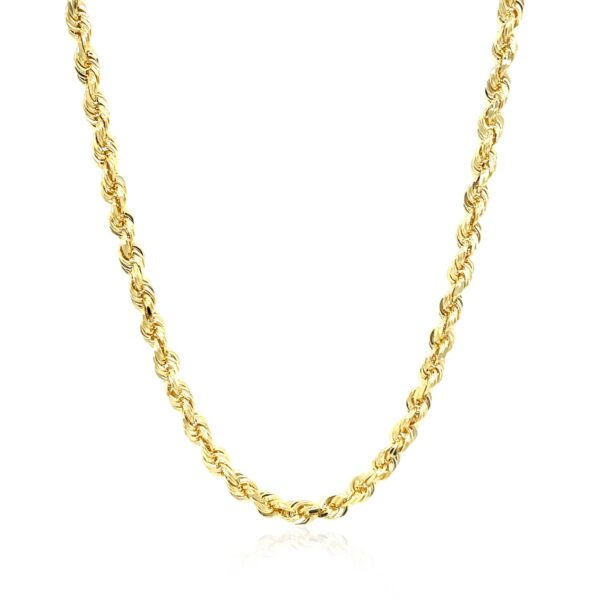 10k Yellow Gold Solid Diamond Cut Rope Chain (3.50 mm) - Image 2
