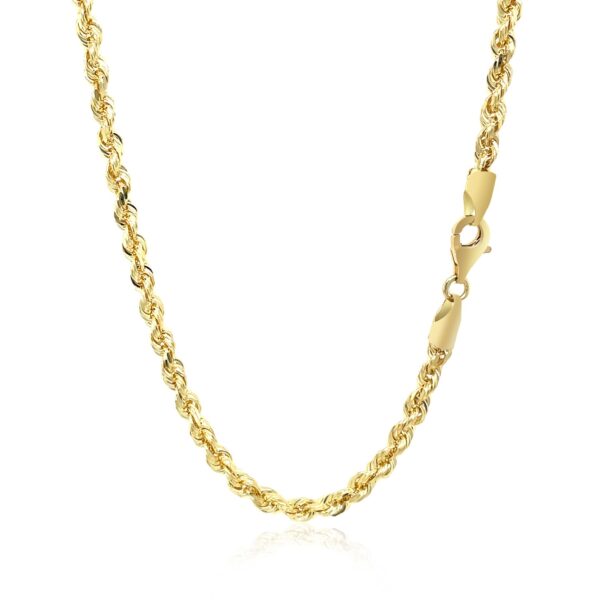 10k Yellow Gold Solid Diamond Cut Rope Chain (3.50 mm) - Image 3