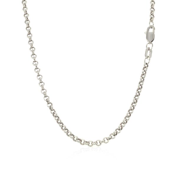 14k White Gold Rolo Chain (2.50 mm) - Image 3