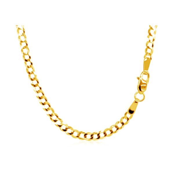 14k Yellow Gold Solid Curb Chain (2.60 mm) - Image 4