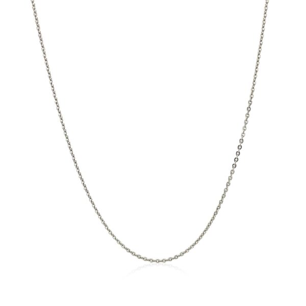 Sterling Silver Rhodium Plated Cable Chain (0.60 mm) - Image 2