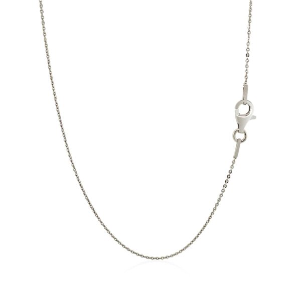 Sterling Silver Rhodium Plated Cable Chain (0.60 mm) - Image 3