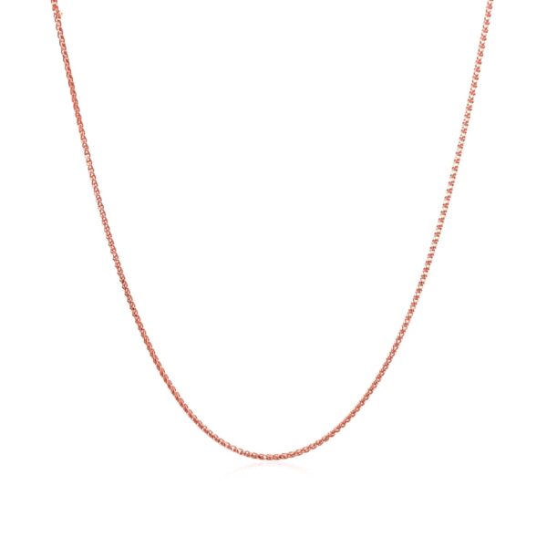 14k Rose Gold Diamond Cut Round Wheat Chain (0.70 mm) - Image 2