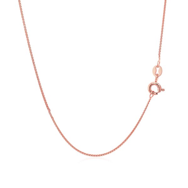 14k Rose Gold Diamond Cut Round Wheat Chain (0.70 mm) - Image 3