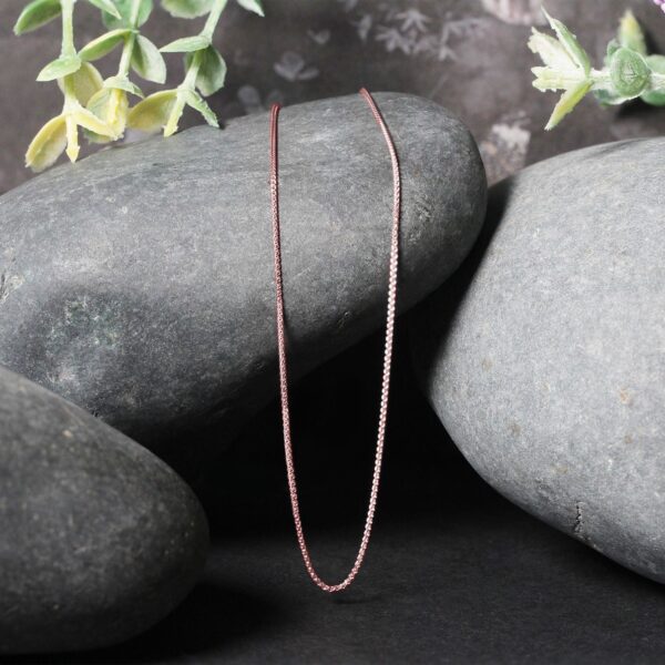 14k Rose Gold Diamond Cut Round Wheat Chain (0.70 mm) - Image 5