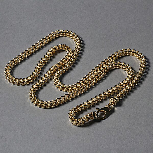 14k Yellow Gold Square Franco Chain (4.40 mm) - Image 4
