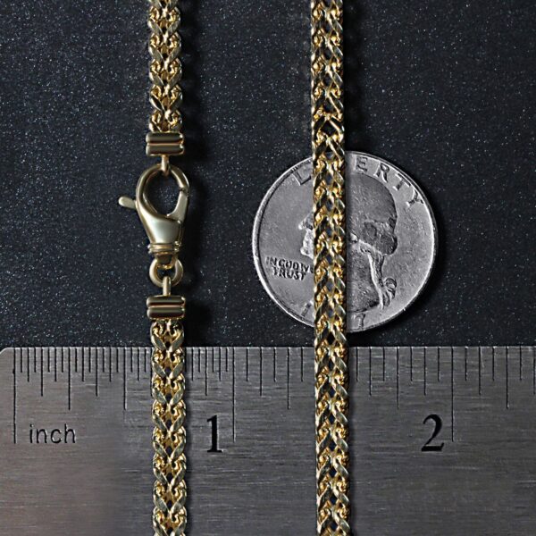 14k Yellow Gold Square Franco Chain (4.40 mm) - Image 6