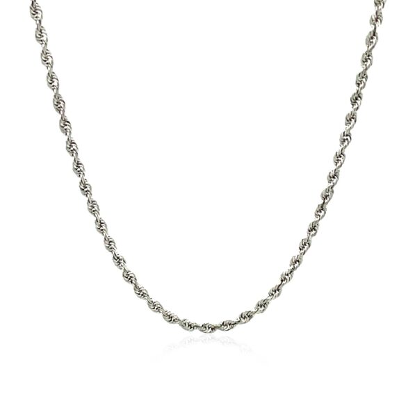 14k White Gold Solid Diamond Cut Rope Chain (2.00 mm) - Image 5