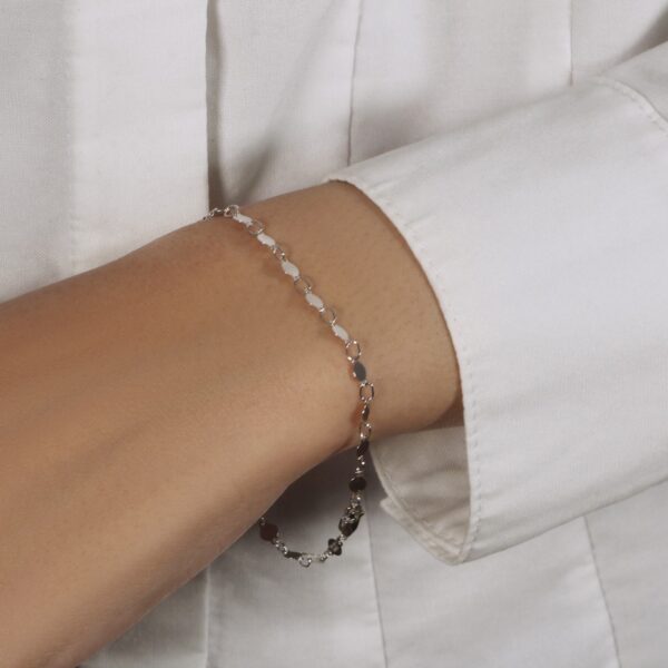 14k White Gold Bracelet with Polished Circles (4.00 mm) - Image 5