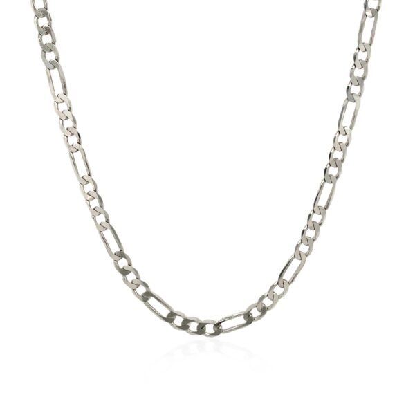14k White Gold Solid Figaro Chain (3.00 mm) - Image 2