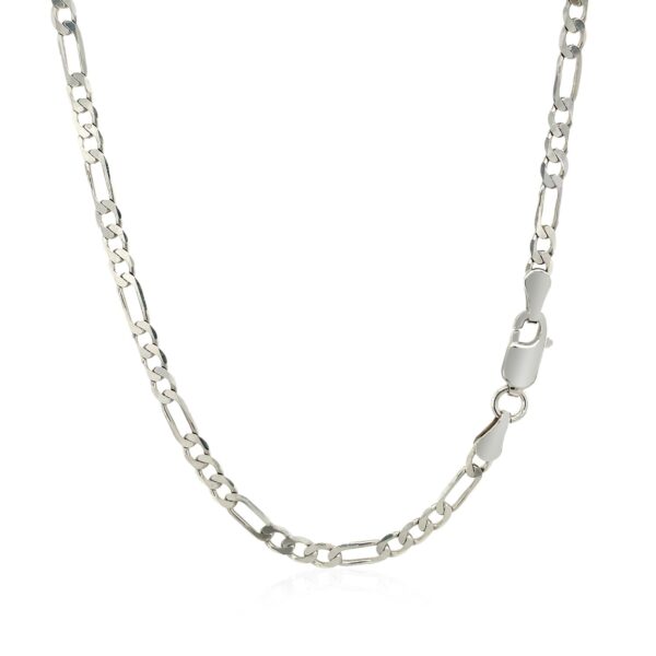 14k White Gold Solid Figaro Chain (3.00 mm) - Image 3