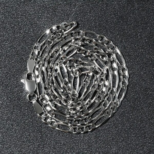 14k White Gold Solid Figaro Chain (3.00 mm) - Image 6