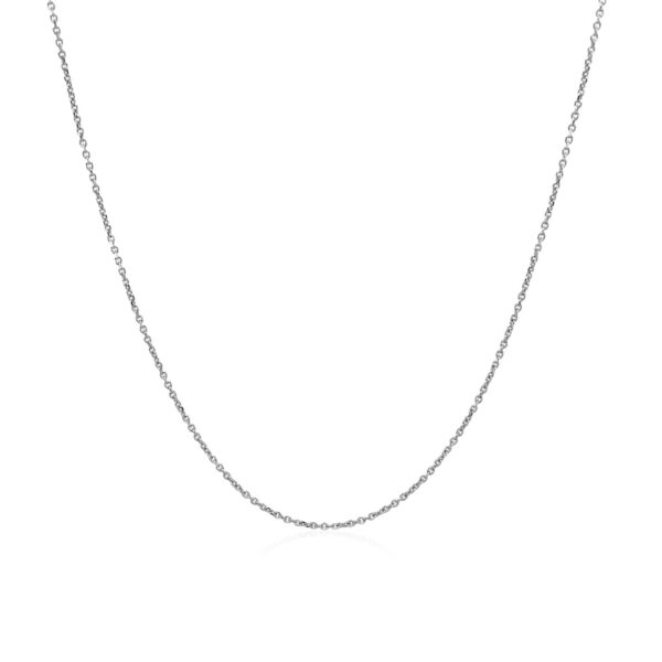 14k White Gold Cable Link Chain (0.50 mm) - Image 2
