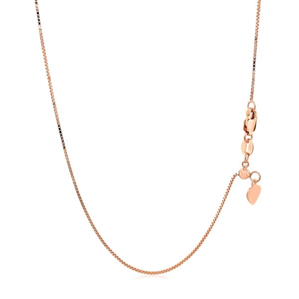 14k Rose Gold Adjustable Box Chain (0.70 mm) - Image 3