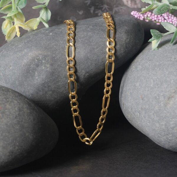 10k Yellow Gold Lite Figaro Chain (4.70 mm) - Image 5