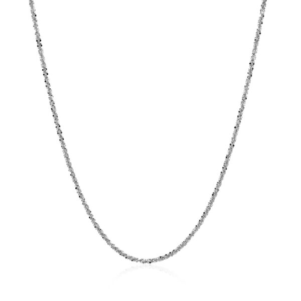 14k White Gold Sparkle Chain (1.10 mm) - Image 2