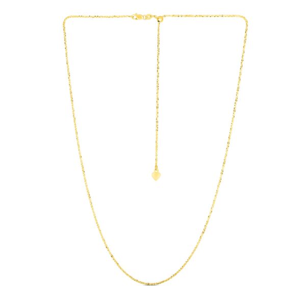 14k Yellow Gold Adjustable Sparkle Chain (1.20 mm) - Image 2