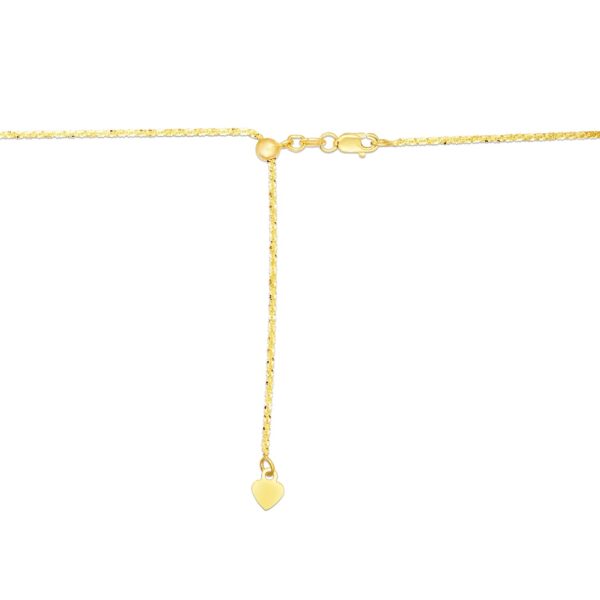 14k Yellow Gold Adjustable Sparkle Chain (1.20 mm) - Image 3