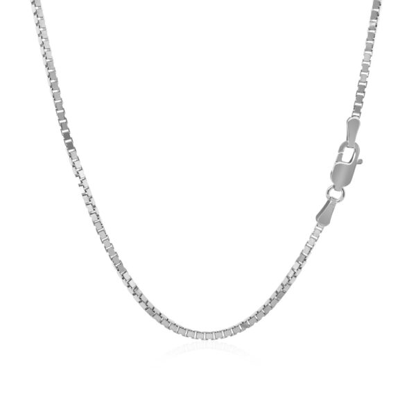 14k White Gold Classic Box Chain (1.4 mm) - Image 3