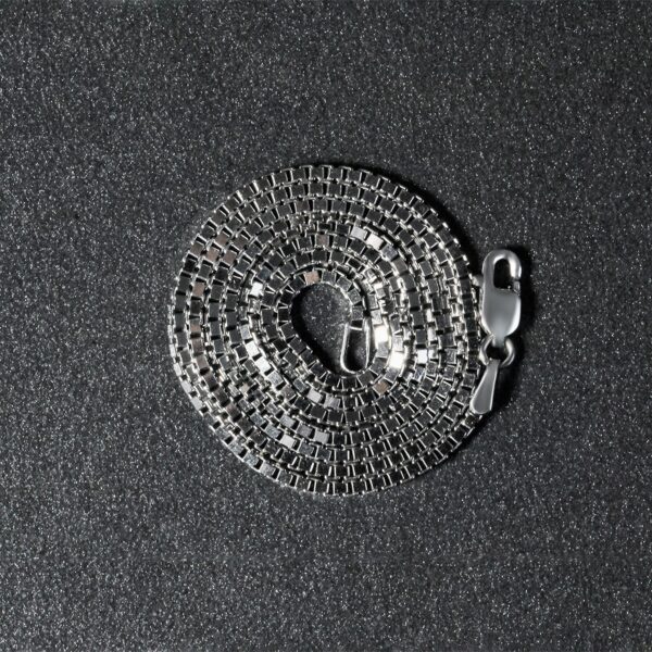 14k White Gold Classic Box Chain (1.4 mm) - Image 6