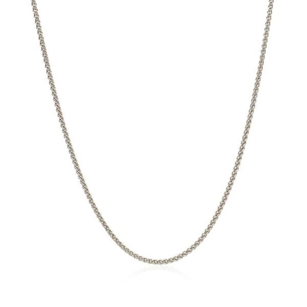 18k White Gold Round Wheat Chain (1.20 mm) - Image 2