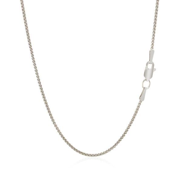 18k White Gold Round Wheat Chain (1.20 mm) - Image 3
