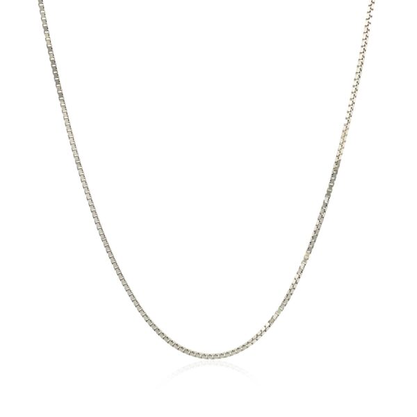10k White Gold Classic Box Chain (0.78 mm) - Image 2