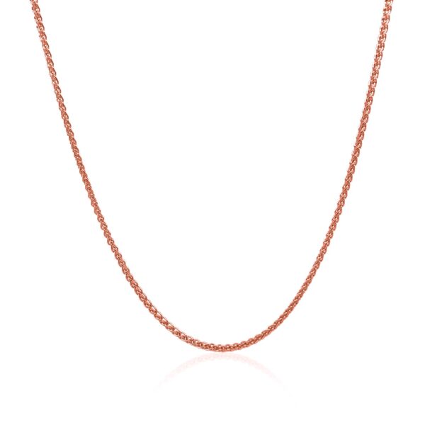 14k Rose Gold Diamond Cut Round Wheat Chain (1.20 mm) - Image 2