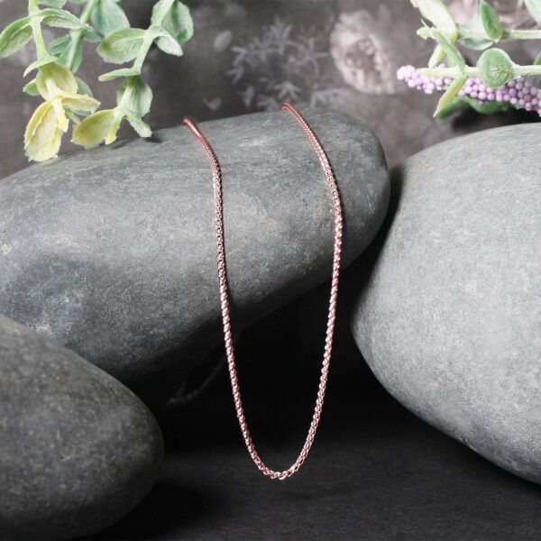 14k Rose Gold Diamond Cut Round Wheat Chain (1.20 mm) - Image 4