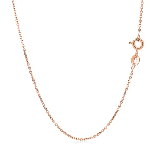 14k Rose Gold Diamond Cut Cable Link Chain (1.10 mm) - Image 3