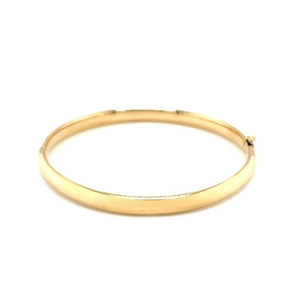 14k Yellow Gold Dome Design Polished Childrens Bangle (5.50 mm) - Image 2