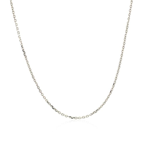14k White Gold Diamond Cut Cable Link Chain (1.10 mm) - Image 2
