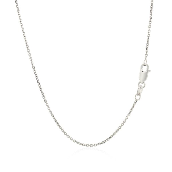 14k White Gold Diamond Cut Cable Link Chain (1.10 mm) - Image 3