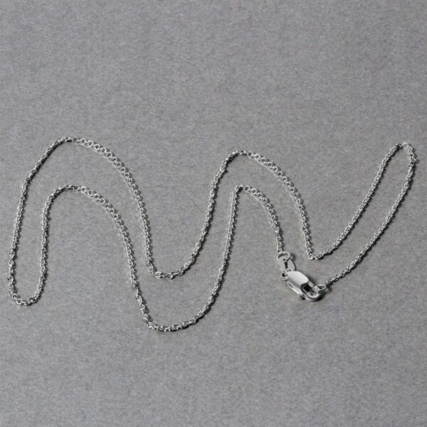 14k White Gold Diamond Cut Cable Link Chain (1.10 mm) - Image 5