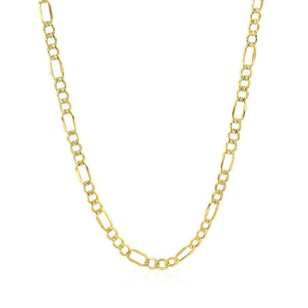 10k Yellow Gold Lite Figaro Chain (3.70 mm) - Image 2