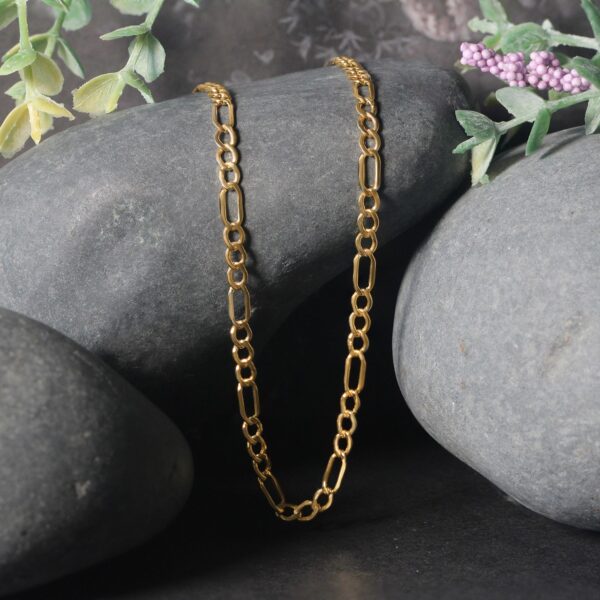 10k Yellow Gold Lite Figaro Chain (3.70 mm) - Image 5