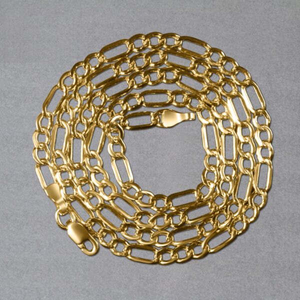 10k Yellow Gold Lite Figaro Chain (3.70 mm) - Image 6