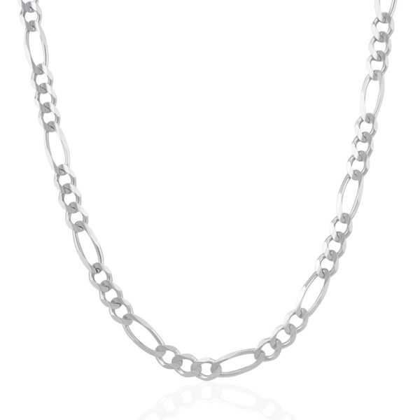 14k White Gold Solid Figaro Chain (6.00 mm) - Image 2