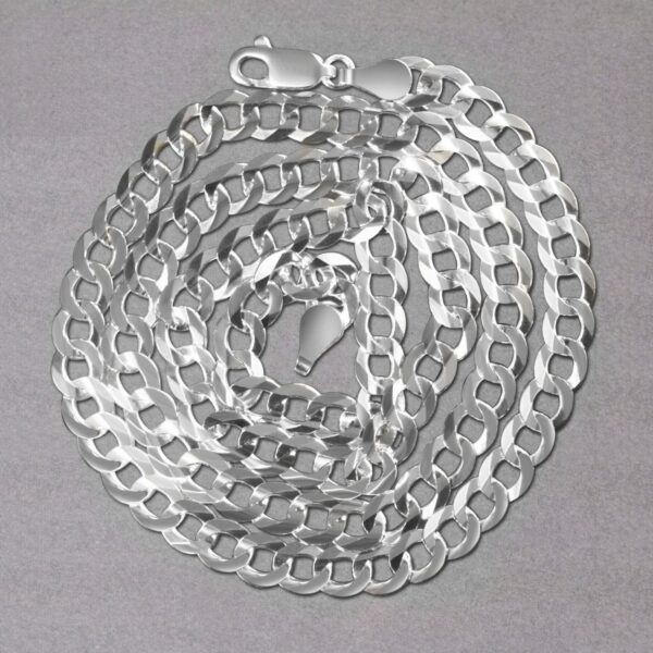 14k White Gold Solid Curb Chain (5.70 mm) - Image 5