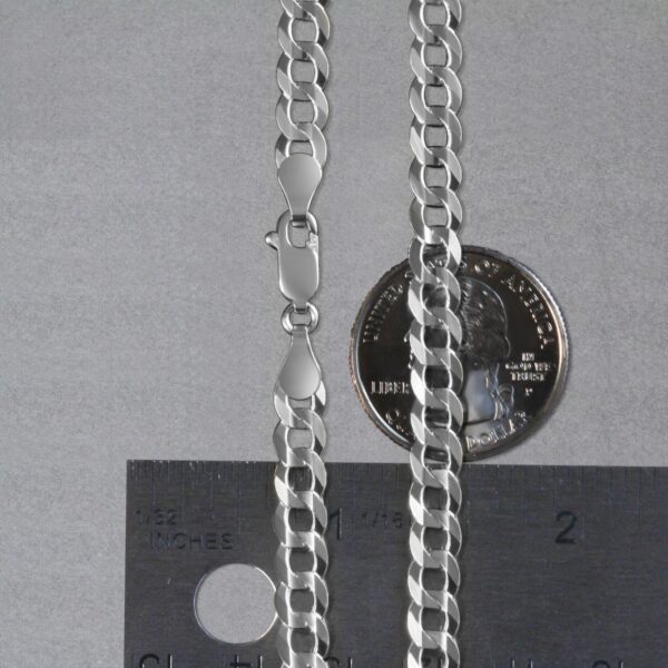 14k White Gold Solid Curb Chain (5.70 mm) - Image 6